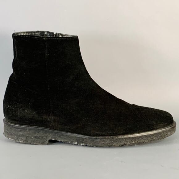 COMMON PROJECTS Size 8 Black Suede Side Zipper Ankle Boots - Picture 2 of 8